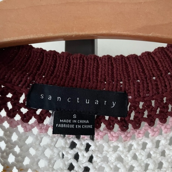 Sanctuary Sunland Knit Crochet Sweater Vest Sleeveless Striped Earthy Small - Picture 6 of 7